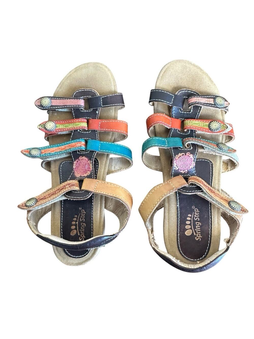 Spring Step Nadra Colorful Boho Gladiator Adjustable Comfortable Sandals Size 39